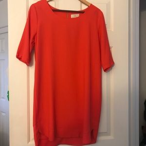 Orange/coral mid sleeve dress